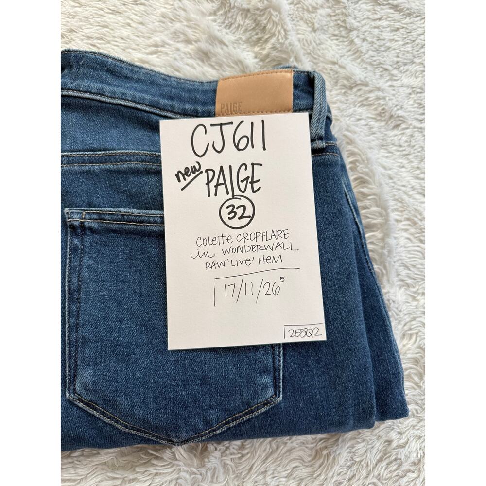 New Paige Jeans Women's 32 Colette Crop Flare in Wonderwall Raw Live Hem - Picture 3 of 8